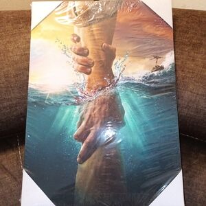 Jesus artwork. The Hand Of God Canvas Framed Artwork 12 X 17